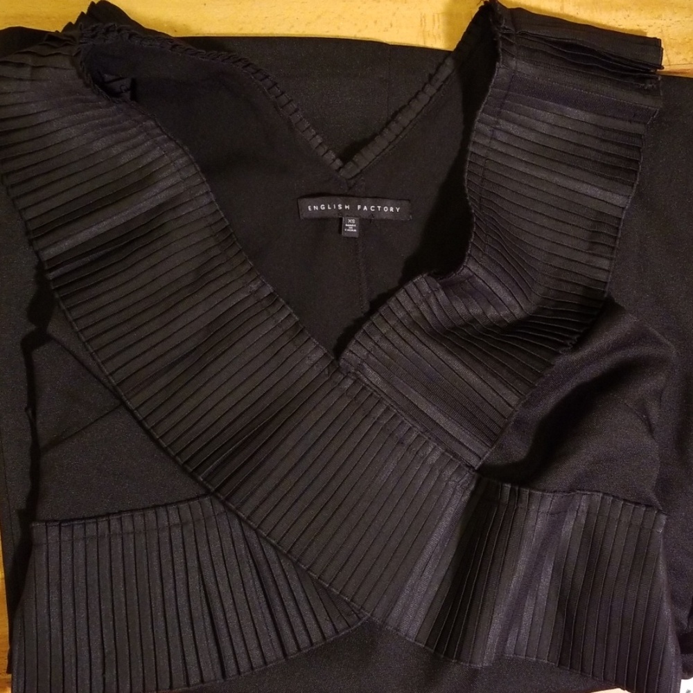 English Factory black ruffled mini dress XSmall - Picture 7 of 8